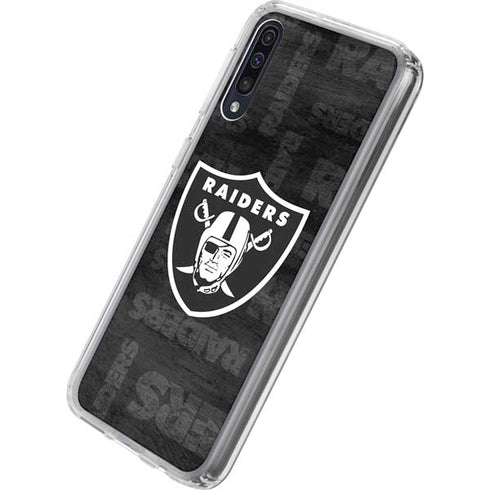 NFL Las Vegas Raiders Black & White Galaxy A50 Clear Case